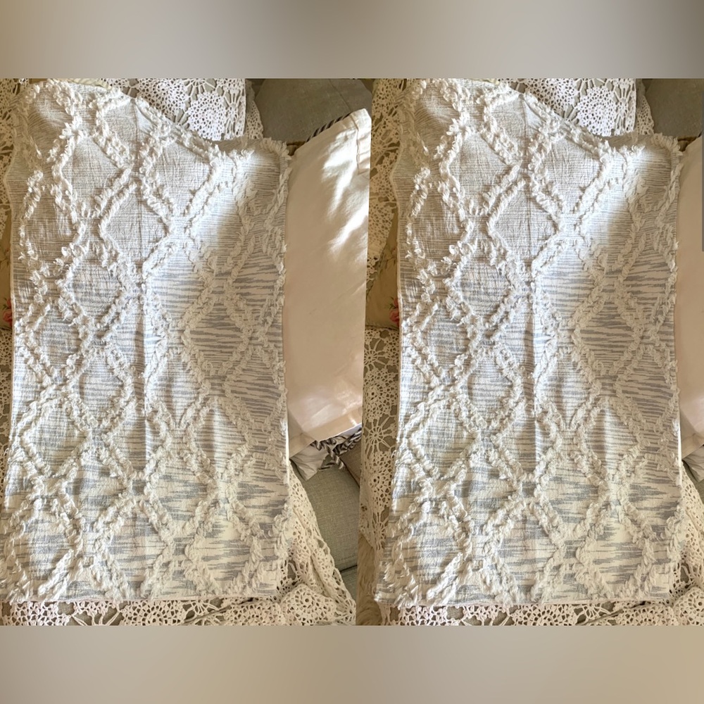 Vintage Rachel Ashwel sham set of 2, tufted cotton chenille, rag style sham pair